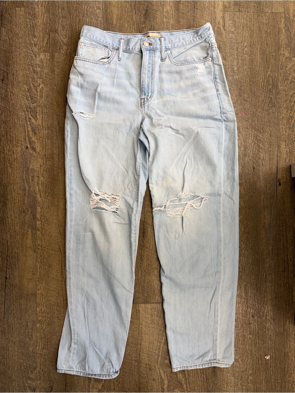 Madewell Light Blue Distressed Boyfriend Jeans
